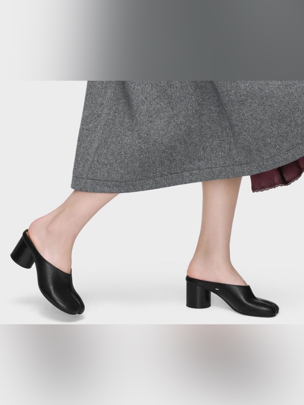 Maison Martin Margiela Black Leather Rounded Toe Mules